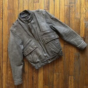 Hein Gericke Echt Leder Leather Cafe Motorcycle Jacket Removable Liner Size 40